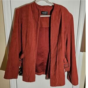 Two Piece Set Tank & Jacket in Rust Terracotta Plus Sz 22W Indie Festival Soft